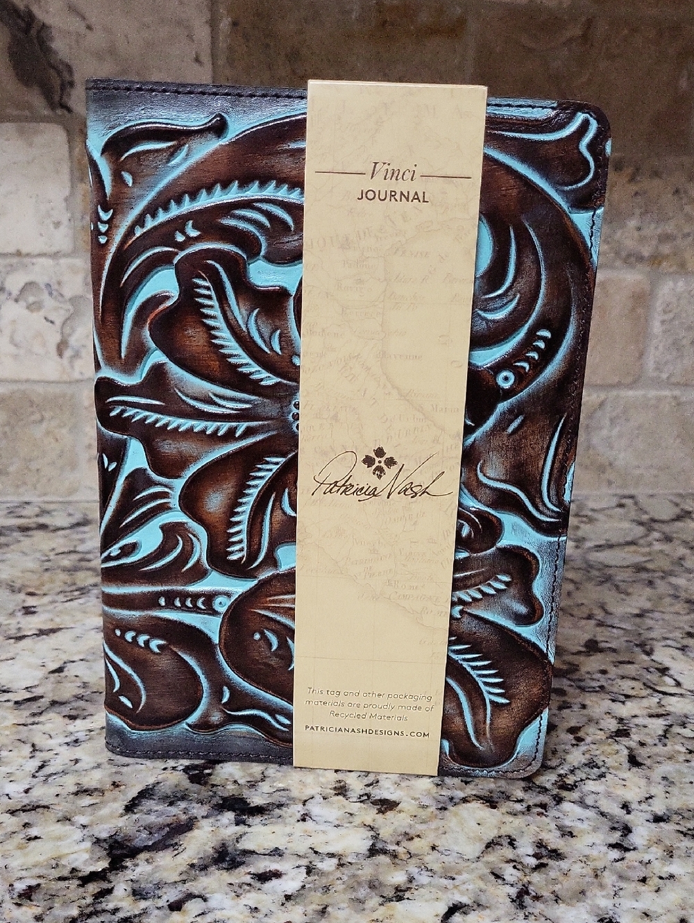 Patricia Nash Turquoise Tooled Vinci Journal